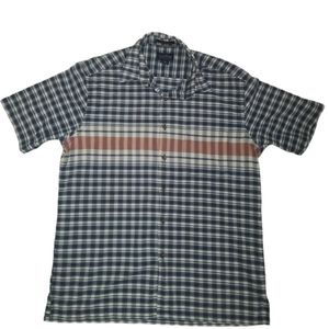 Club Room Men's Button Down Shirt Plaid Size M Cotton 100%